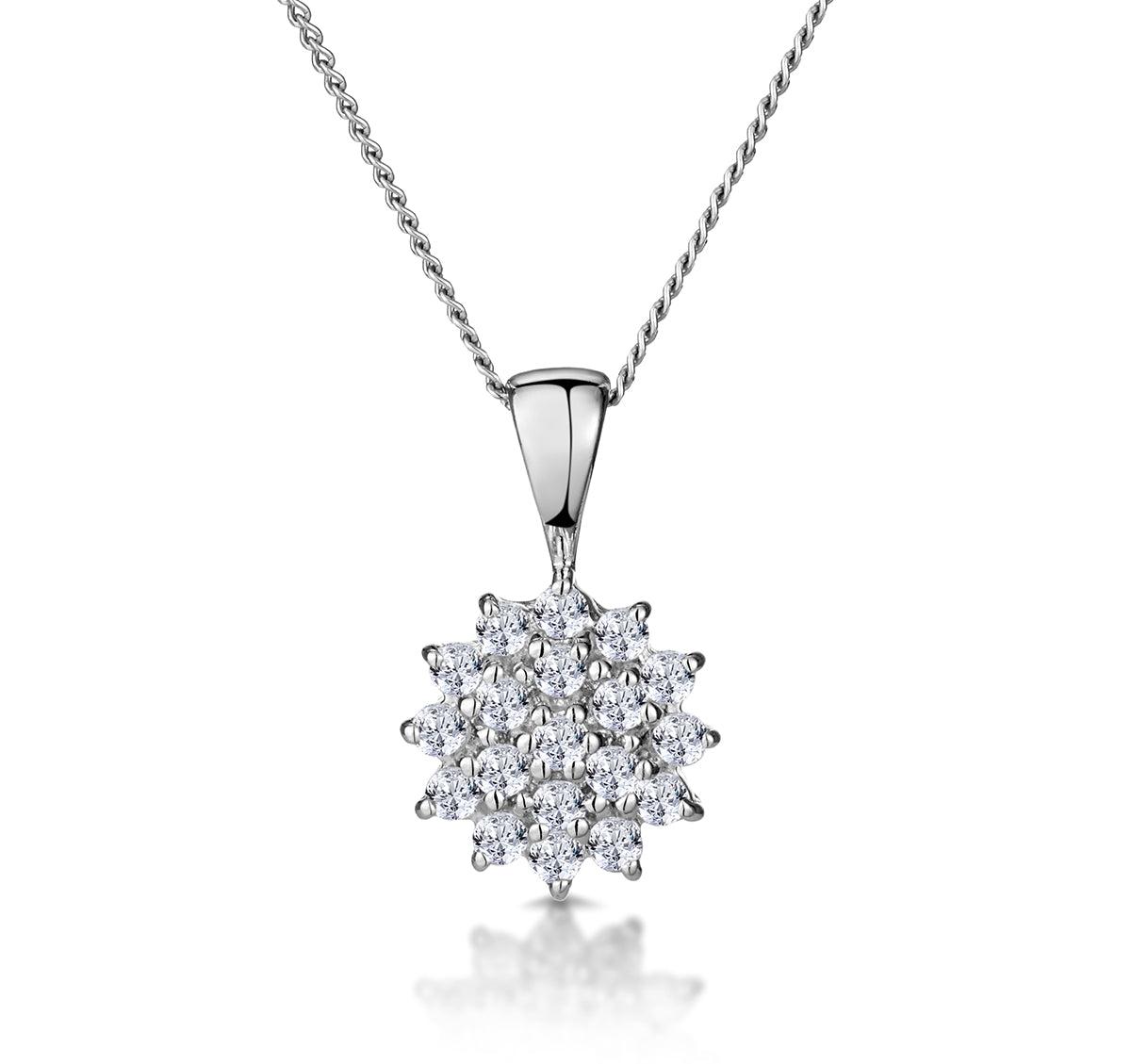 9K White Gold Pendant Necklace With 0.25ct Diamonds